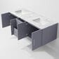 Lexora Home Geneva 60" Double Bathroom Vanity in Dark Grey with 2 cm White Carrara Marble Top and Rectangular Sinks, , large