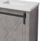 Lexora Home Marsyas 60" Double Bathroom Vanity in Ash Grey with White Quartz Top and Rectangular Sinks, , large