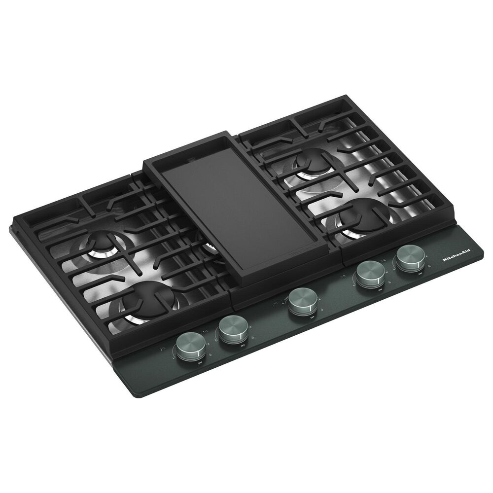 KitchenAid 30" Gas Cooktop with Aluminum Griddle and LED Backlit Knobs in Juniper, , large