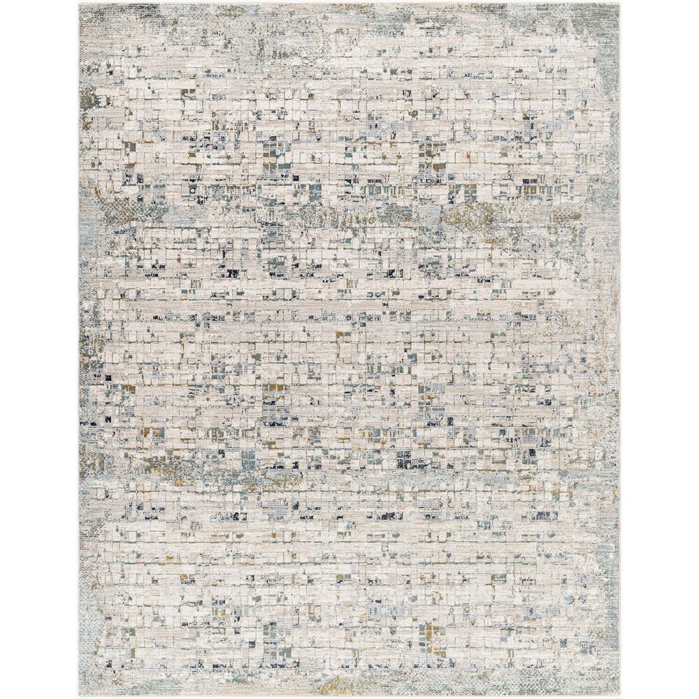 Surya Dresden Taupe, Off-White, Light Gray, Deep Teal, Dusty Sage, Ink Blue and Mustard 2' x 2'11" Area Rug, , large
