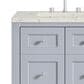 James Martin Vanities Breckenridge 30" Single Bathroom Vanity in Serenity Blue with 3 cm Victorian Silver Quartz Top and Rectangular Sink, , large