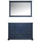 Lexora Home Dukes 48" Single Bathroom Vanity in Dark Grey with 2 cm White Quartz Top, Rectangular Sink and 46" Mirror, , large
