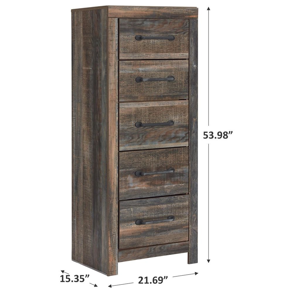 Ashley Drystan 5 Drawer Lingerie Chest in Rustic Brown, , large