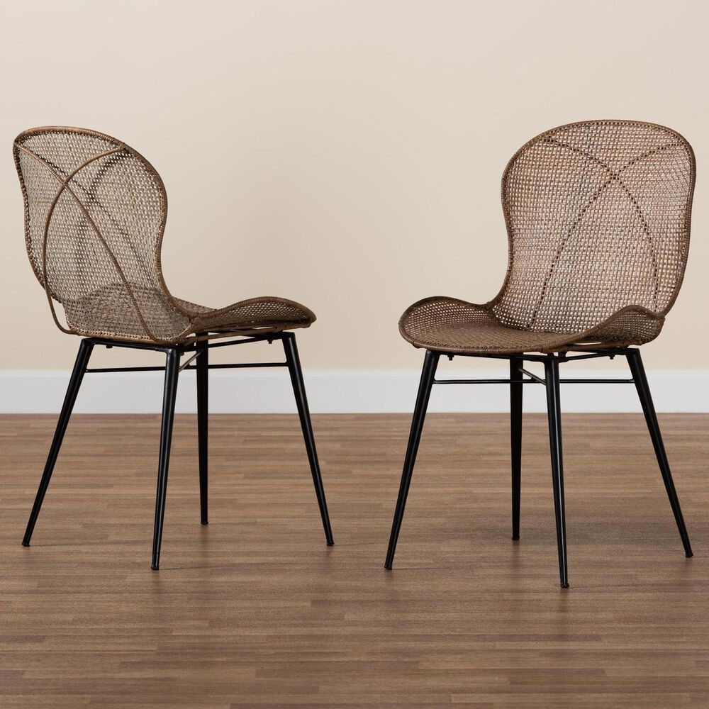 Baxton Studio Sabelle Side Chair in Black and Greywashed (Set of 2), , large