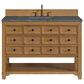 James Martin Malibu 48" Single Bathroom Vanity in Amber Birch with 3 cm Parisien Bleu Quartz Top and Rectangular Sink, , large