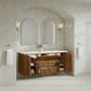 James Martin Laurent 60" Double Bathroom Vanity in Honey Oak with 3 cm White Zeus Silestone Top and Rectangular Sinks, , large