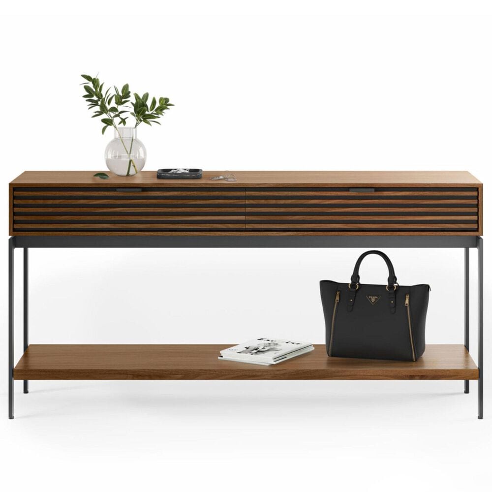BDI Cora Console Table in Natural Walnut and Black, , large