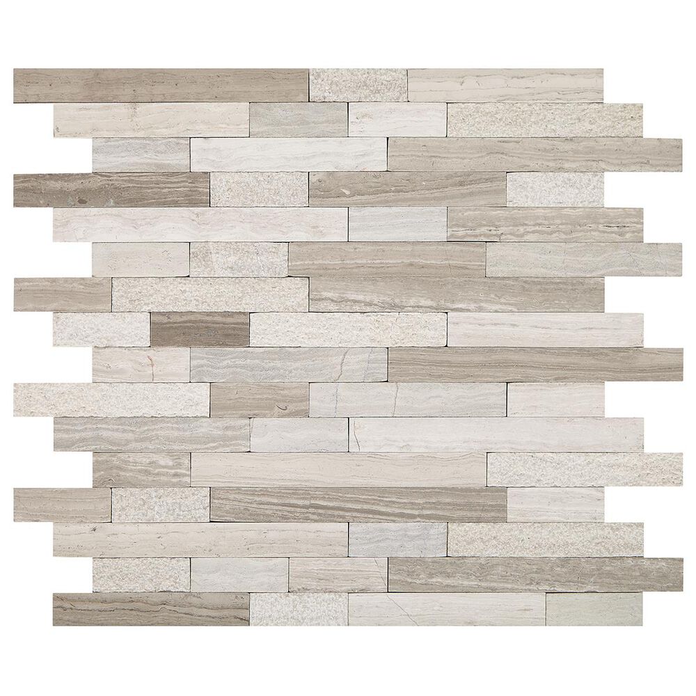 Dal-Tile Minute Mosaix Chenille White 12"x12" Linear Random Mosaic Sheet, , large