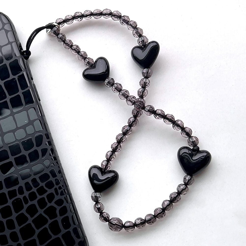 Velvet Caviar Phone Charm in Black Heart, , large