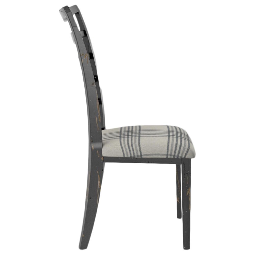 Declan Dining Champlain Plaid Side Chair in Distressed Black, , large
