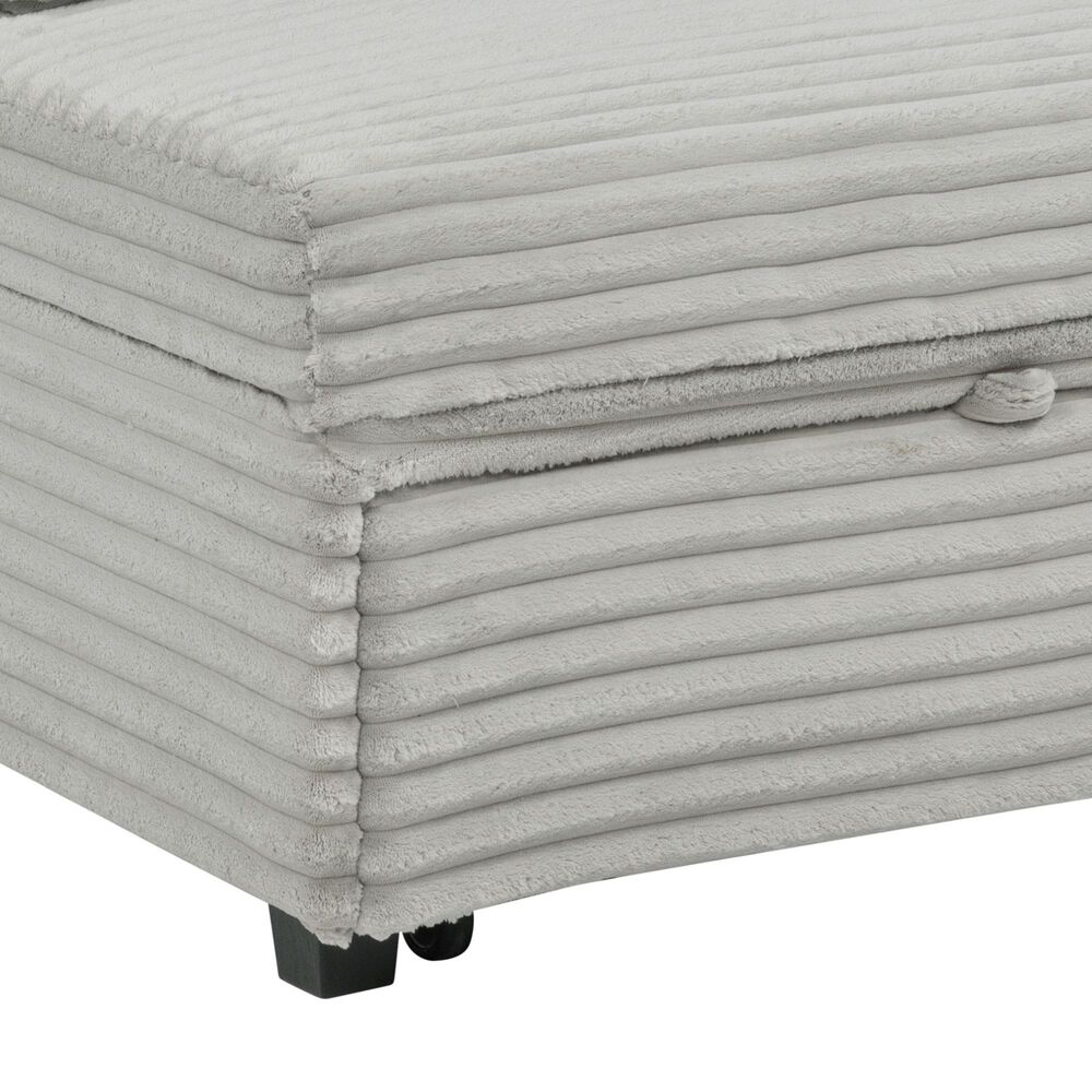 Linden Boulevard Cozer Convertible Sofa in Gray, , large