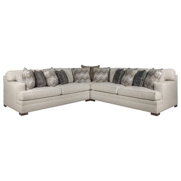 Huntington House 3-Piece Stationary Sectional in Cream Crypton Textured, , large