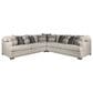Huntington House 3-Piece Stationary Sectional in Cream Crypton Textured, , large