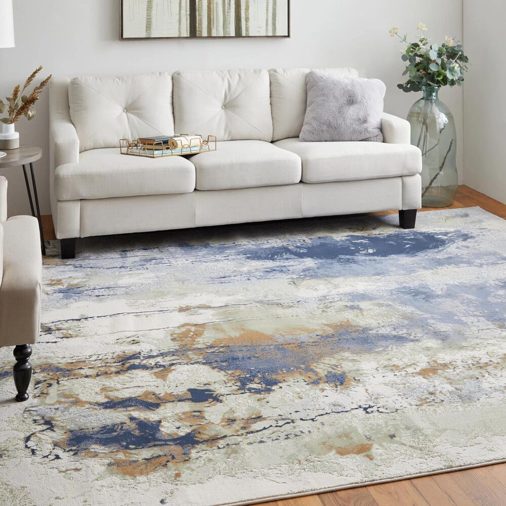 Feizy Clio 7&#39;9&quot; x 10&#39; Blue and Multicolor Area Rug, , large