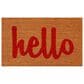 Callaway Hello 1"5" x 2"5" Natural and Red Door Mat, , large