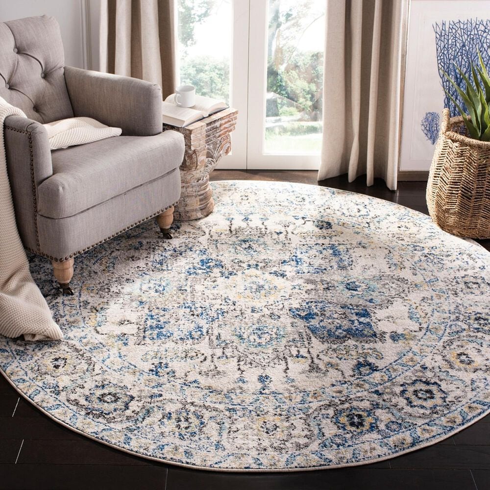 Safavieh Madison MAD603F 5&#39; Round Grey and Ivory Area Rug, , large