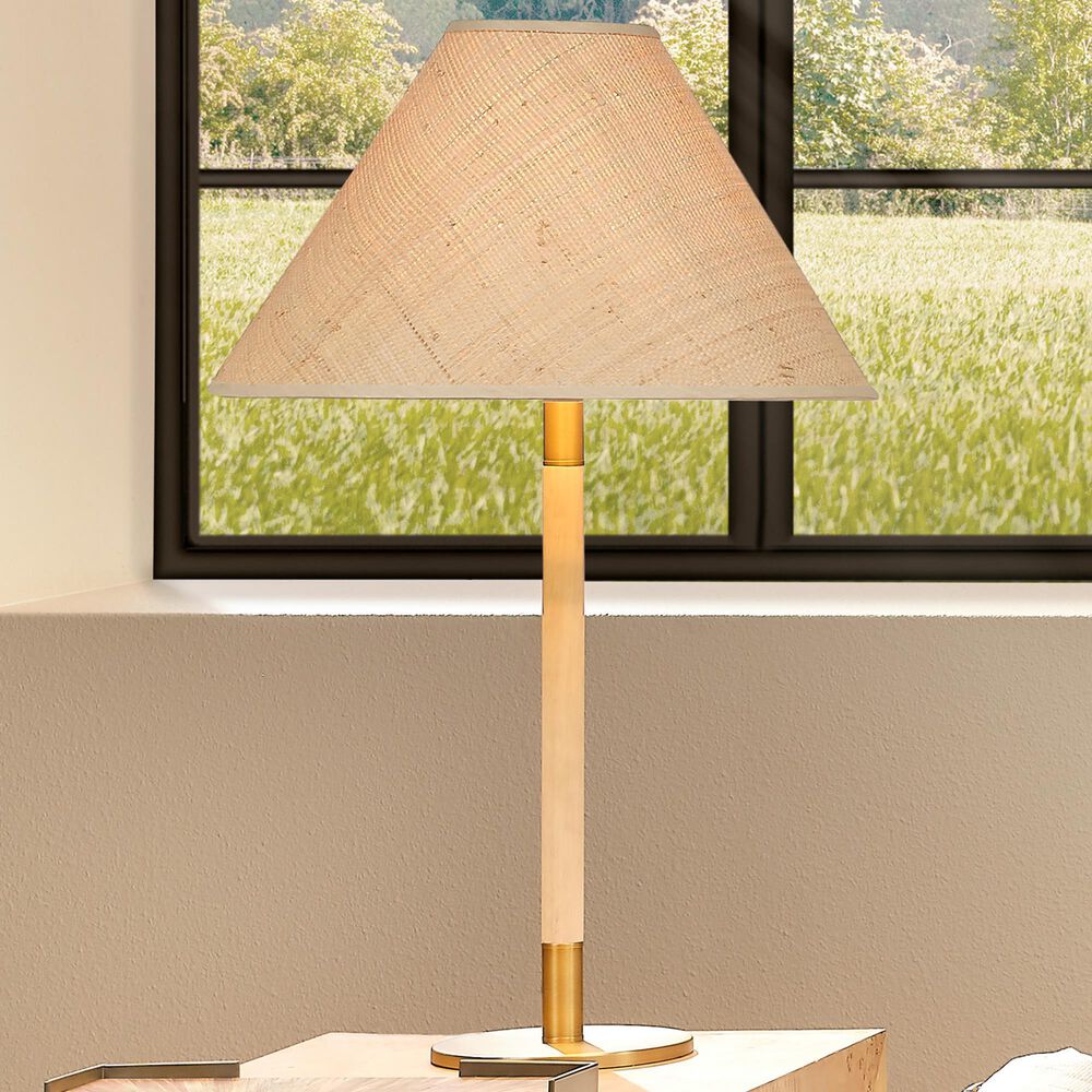 Splendor Living Warrenton Table Lamp in Natural and Antique Brass, , large