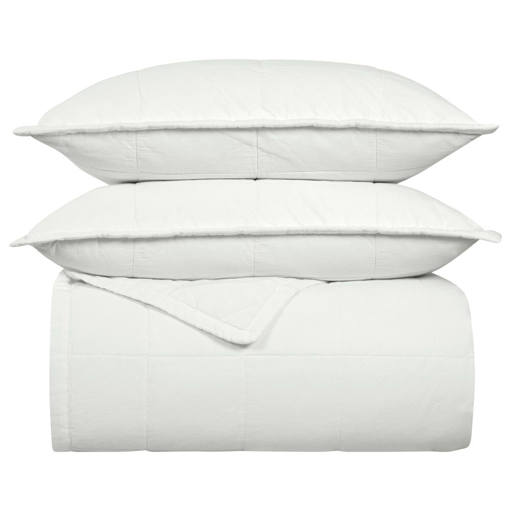 Ann Gish Cotton Canvas 3-Piece Queen Coverlet Set in Bone, , large