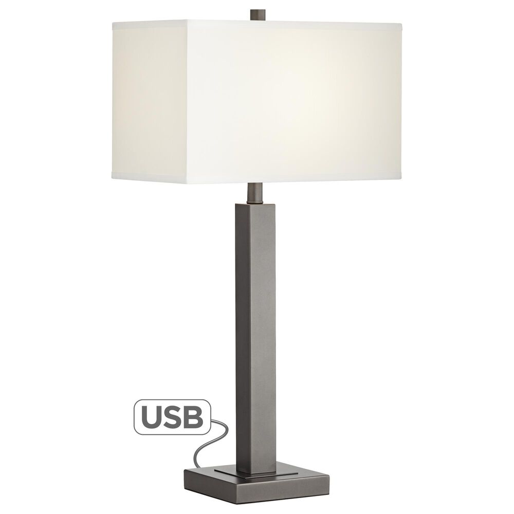 Pacific Coast Lighting Cooper Table Lamp with USB in Gun Metal, , large