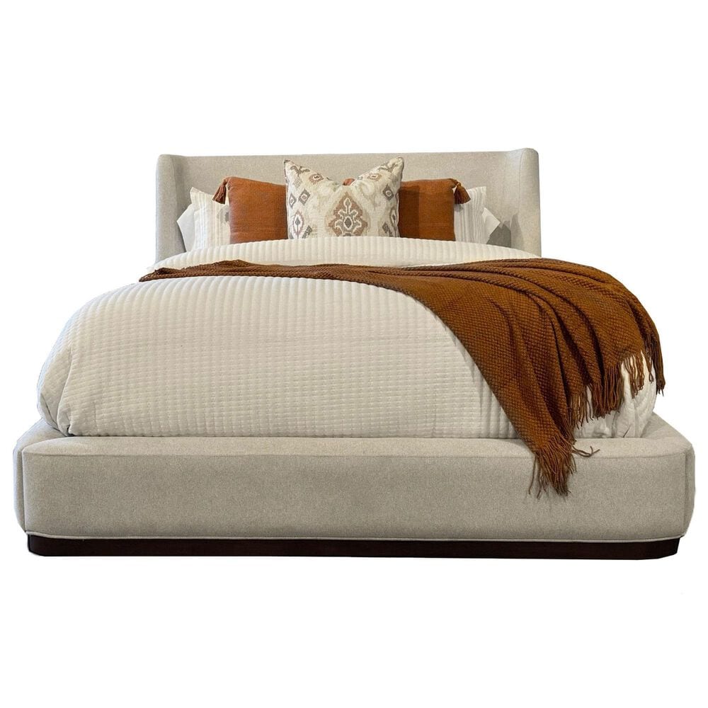 Simeon Collection Sofia Queen Upholstered Bed in Blanched Almond, , large