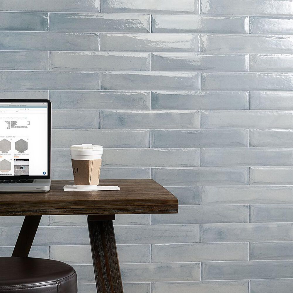 Soho Studio Frammenti Brick Azur 3&quot; x 16&quot; Porcelain Tile, , large