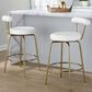 Lumisource Rhonda Swivel Counter Stool with White Cushion in Gold (Set of 2), , large