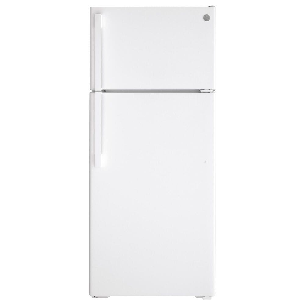 GE Appliances 17.5 Cu. Ft. Top Freezer Refrigerator with Edge-to-Edge Glass Shelves in White, , large