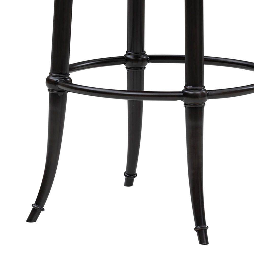 Armen Living Otis Bar Height Stool with Night Life Blue Upholstery in Dark Brown, , large