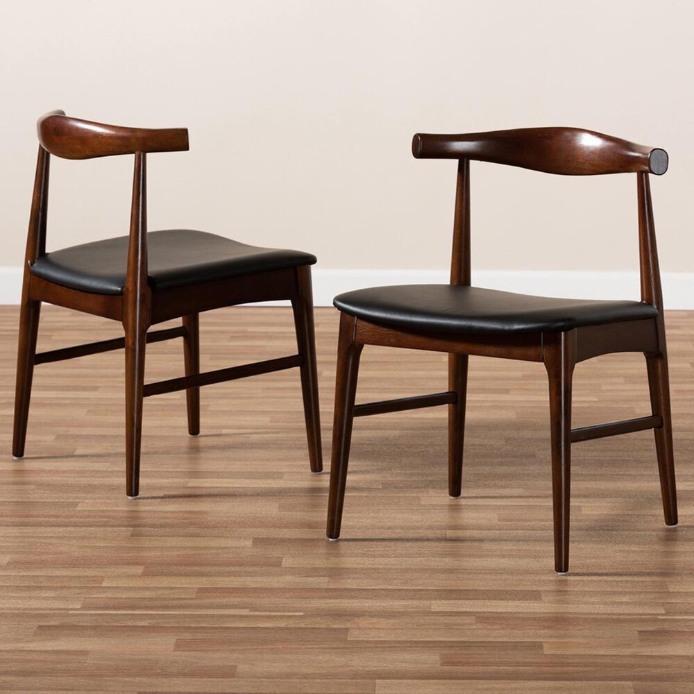 Baxton Studio Eira Dining Chair in Walnut (Set of 2), , large