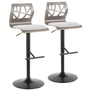 Lumisource Folia Swivel Barstool in Black and Light Grey (Set of 2), , large