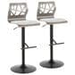 Lumisource Folia Swivel Barstool in Black and Light Grey (Set of 2), , large
