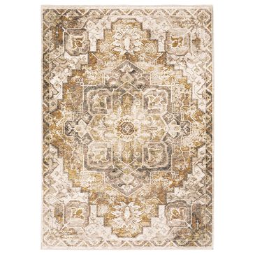 Oriental Weavers Maharaja Terrell 661C 7"10" x 10"10" Gold and Ivory Area Rug, , large