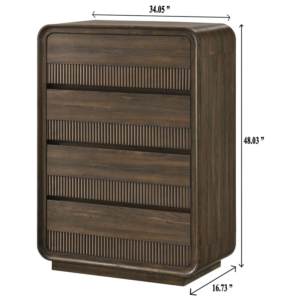 Crown Mark Kinkaid 5 Piece Queen Bedroom Set in Brown, , large