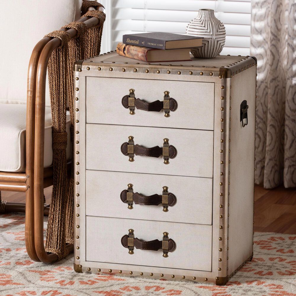 Baxton Studio Jaelyn 4-Drawer End Table in Coffee, , large