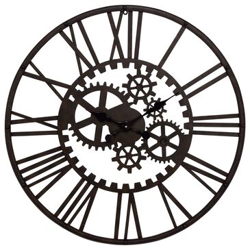 Maple and Jade Industrial 32" Wall Clock in Black, , large