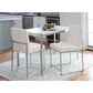 Lumisource Fuji Side Chair with White Velvet Cushion in Brushed Stainless Steel (Set of 2), , large