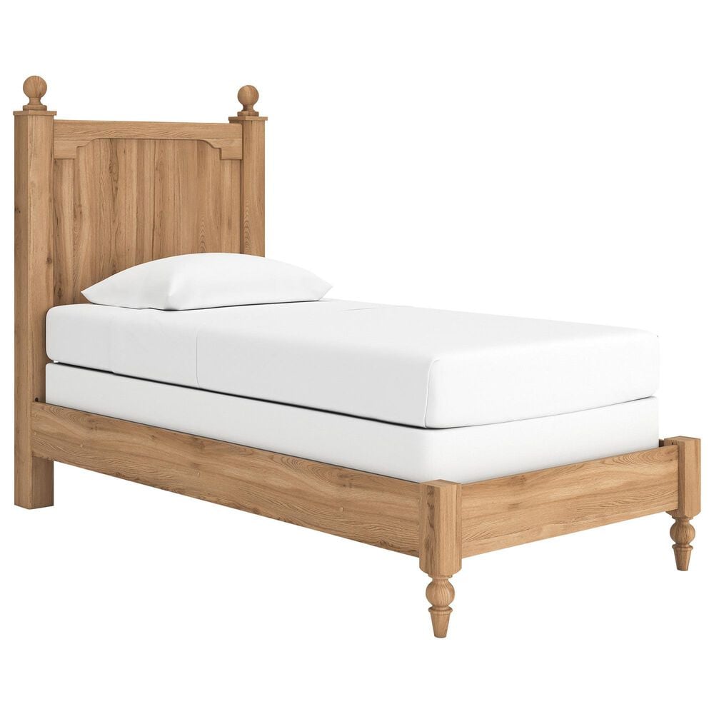 Ashley Aleaport Twin Panel Bed in Warm Brown, , large