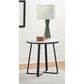 Pacific Landing Hugo Round End Table in Matte Black and White, , large
