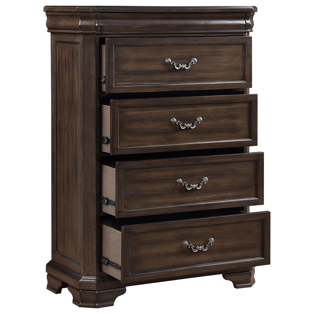 New Heritage Design Lyndhurst 5-Piece Queen Bedroom Set in Walnut Brown, , large
