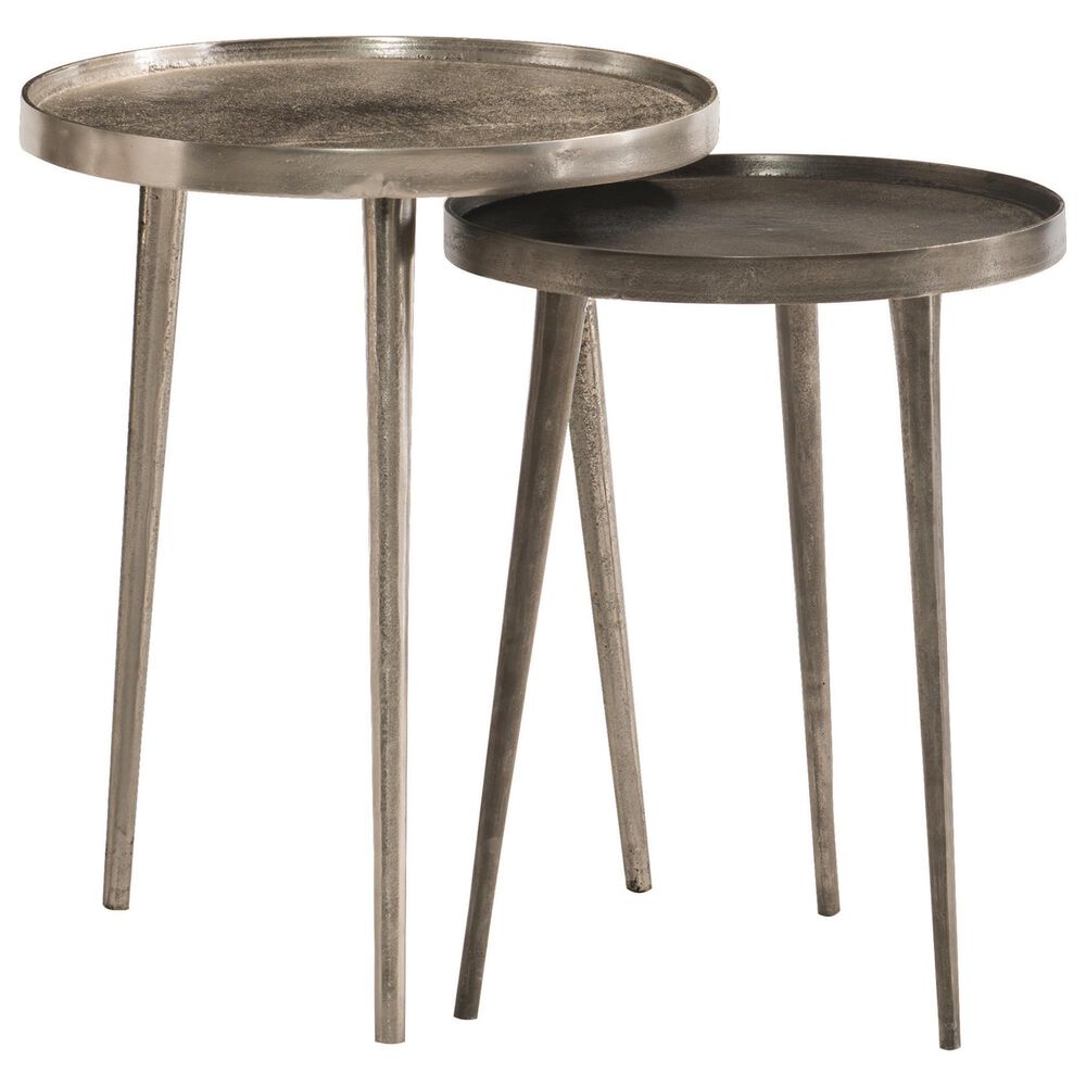Bernhardt Lex 2-Piece Nesting Table in Satin Nickel and Graphite, , large