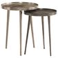 Bernhardt Lex 2-Piece Nesting Table in Satin Nickel and Graphite, , large