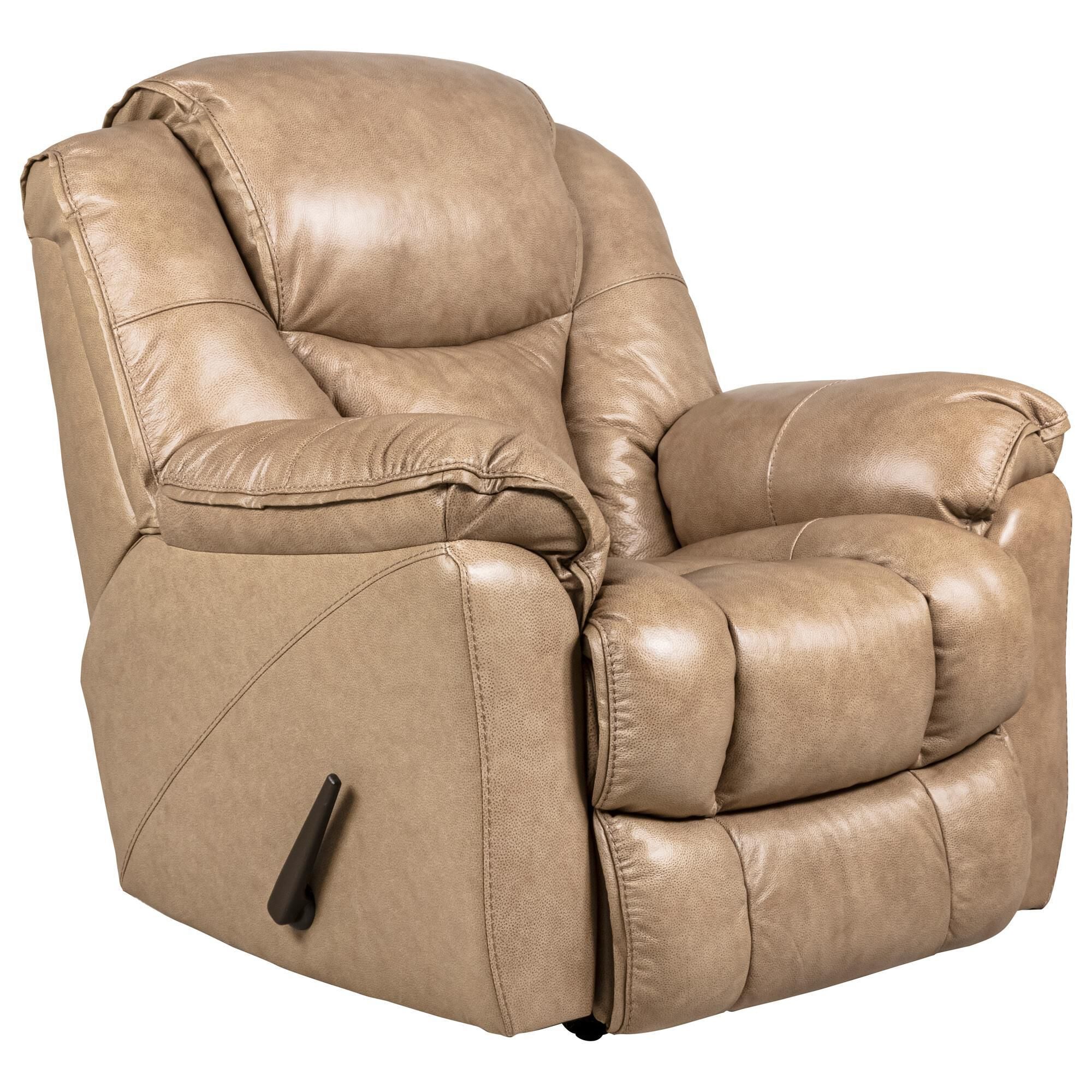 Homestretch Leather Rocker Recliner in Stone NFM