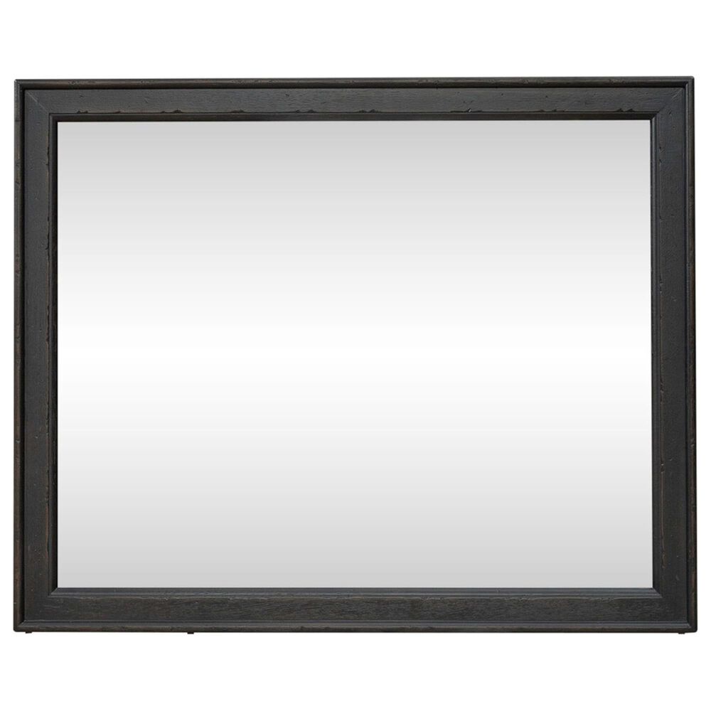Belle Furnishings Americana Farmhouse Landscape Mirror in Dusty Black, , large