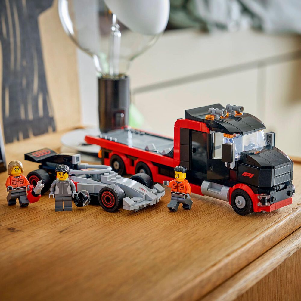 LEGO City F1 Display Truck with Audi F1 Race Car Building Set, , large