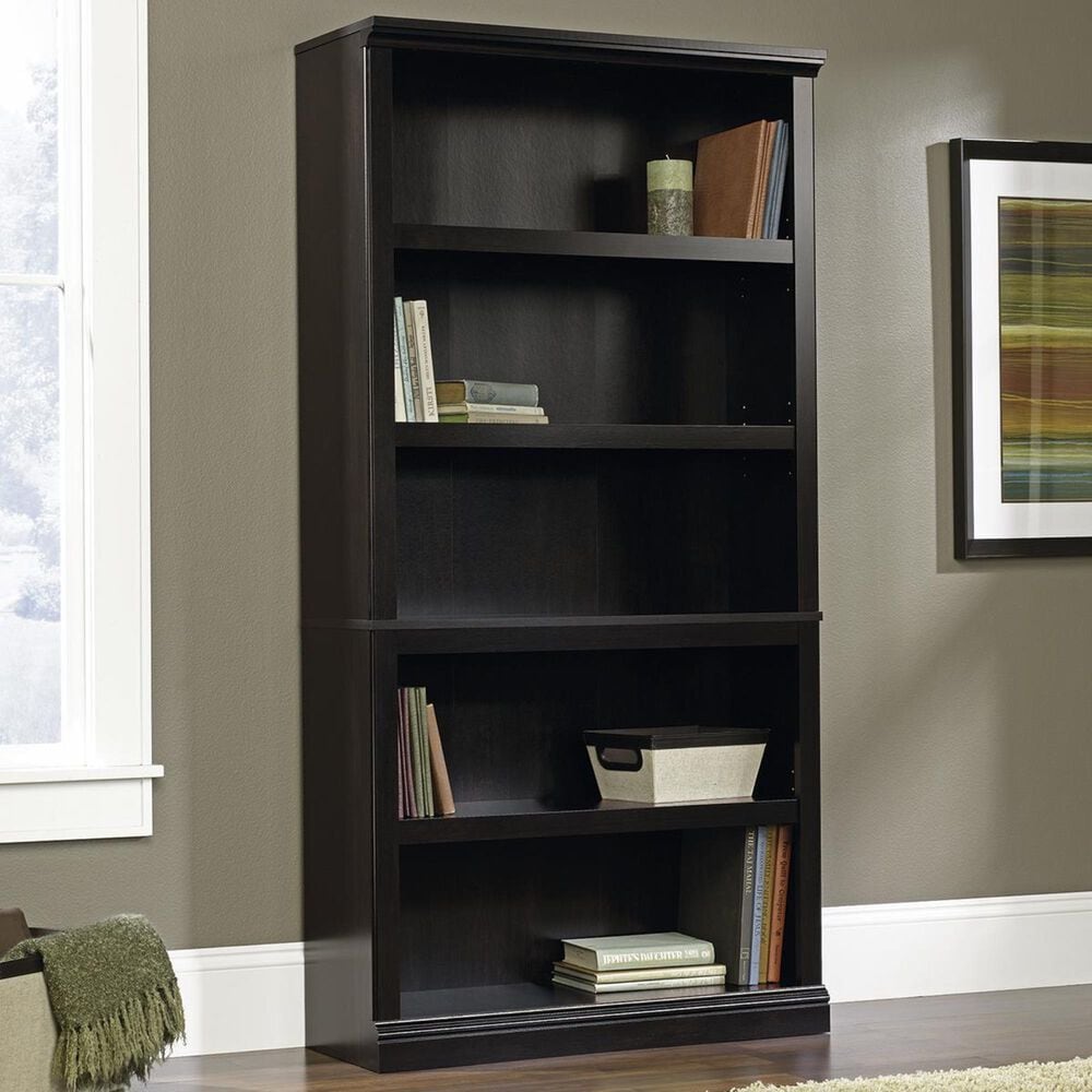Sauder 5-Shelf Bookcase in Estate Black, , large
