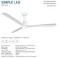 Minka-Aire Simple 52" Indoor/Outdoor Ceiling Fan with LED Light in Flat White, , large