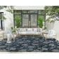 Nourison Garden Oasis GOA03 Navy 9" x 12" Indoor/Outdoor Area Rug, , large