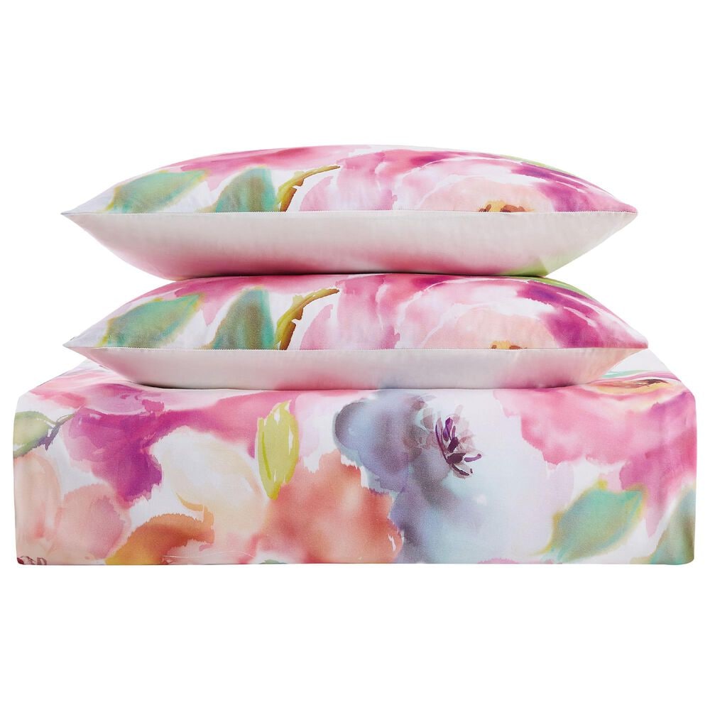 Pem America Spring Flowers 3-Piece King Duvet Set in White and Pink, , large