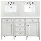 James Martin Vanities Brittany 60" Double Bathroom Vanity in Bright White with 3 cm Eternal Jasmine Pearl Quartz Top, , large