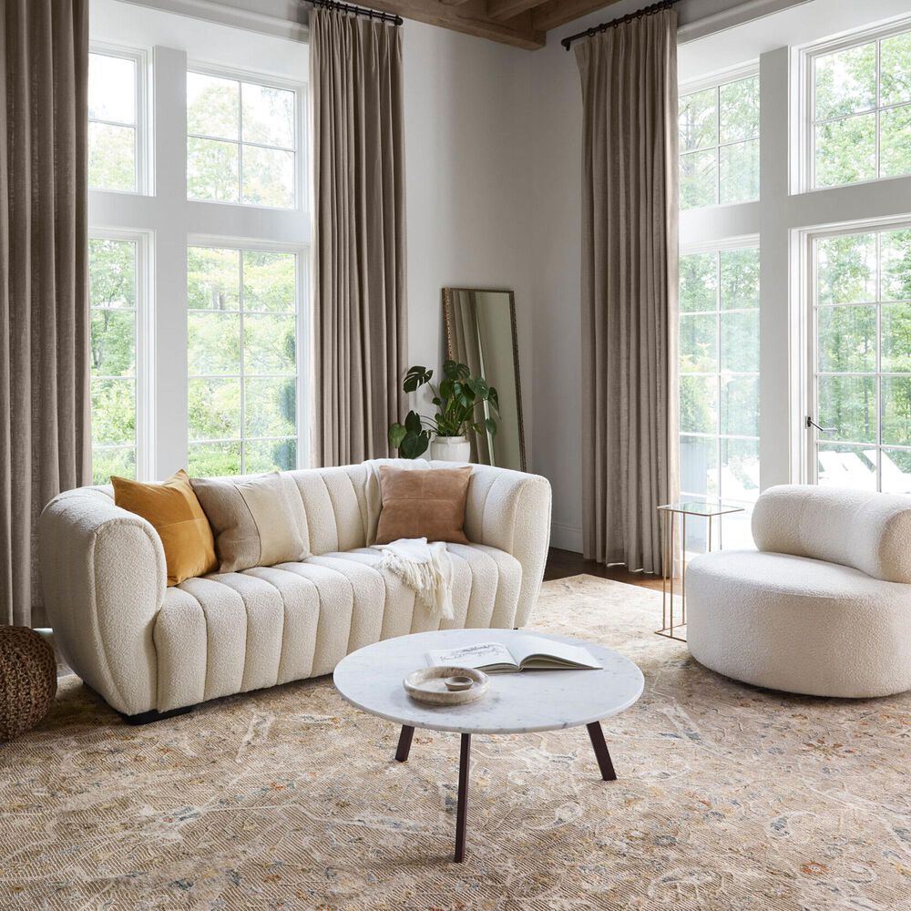 Surya Reina Light Brown, Tan, Denim, Rust, Olive, Light Gray, Cream and Mustard 6'7" x 9'6" Area Rug, , large